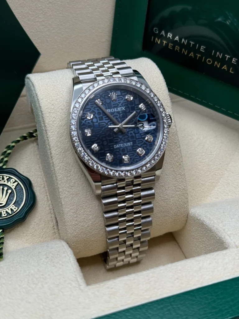 RLX Datejust 36mm 126284 Blue Jubilee Diamond Dial & Diamond Bezel, Stainless Steel Oyster Bracelet Watch