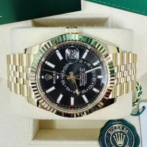 RLX Sky-Dweller 42mm 336938-0002/0005 Yellow Gold Black Dial Oyster