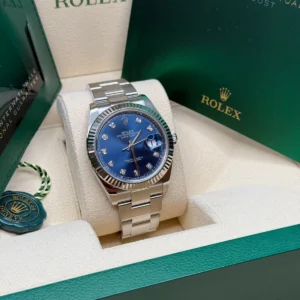 RLX Datejust 41mm 126334 Blue Diamond Oyster Stainless Steel Mens Watch