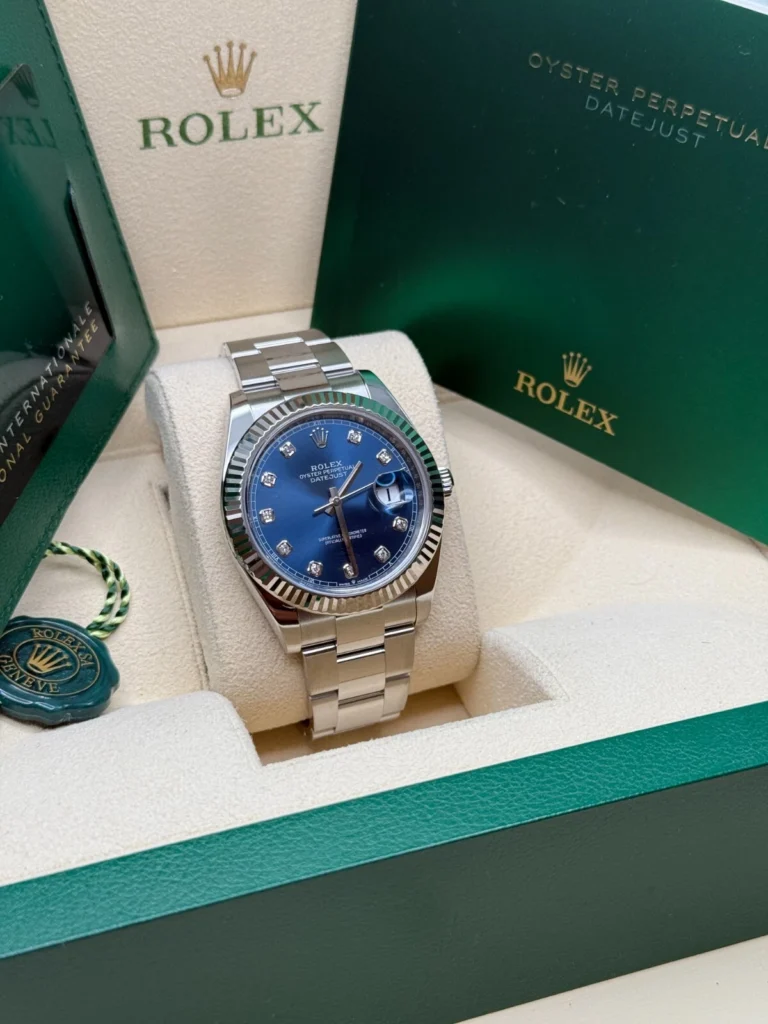 RLX Datejust 41mm 126334 Blue Diamond Oyster Stainless Steel Mens Watch