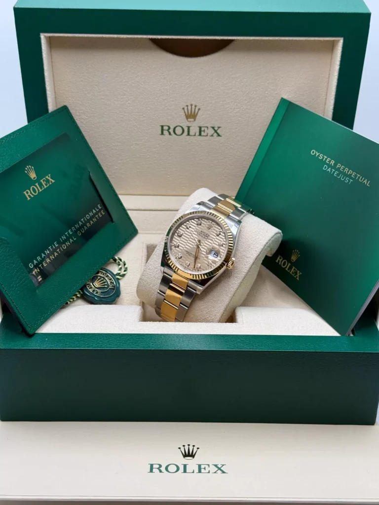 RLX Datejust 36mm 126233 Champagne Fluted Motif Diamond Dial Jubilee Bracelet