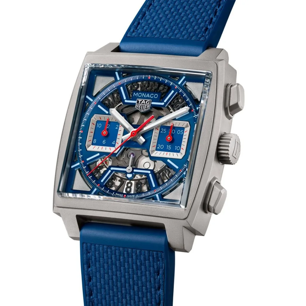 TAG Heuer Monaco Chronograph 39mm Mens Watch Titanium Blue CBL2182.FT6235