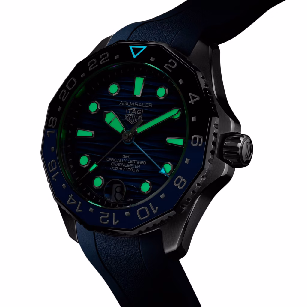 TAG Heuer Aquaracer Professional 300 GMT 42mm Mens Watch Blue Rubber WBP5114.FT6259