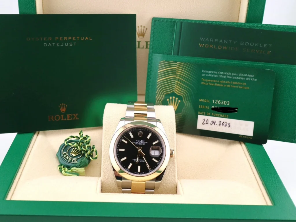 RLX Datejust 41mm 126303 Black Index Jubilee 41mm Steel and Yellow Gold Mens Watch
