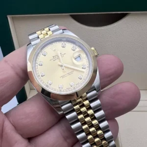 RLX Datejust 41mm 126303 Champagne Diamond Jubilee Steel and Yellow Gold Mens Watch