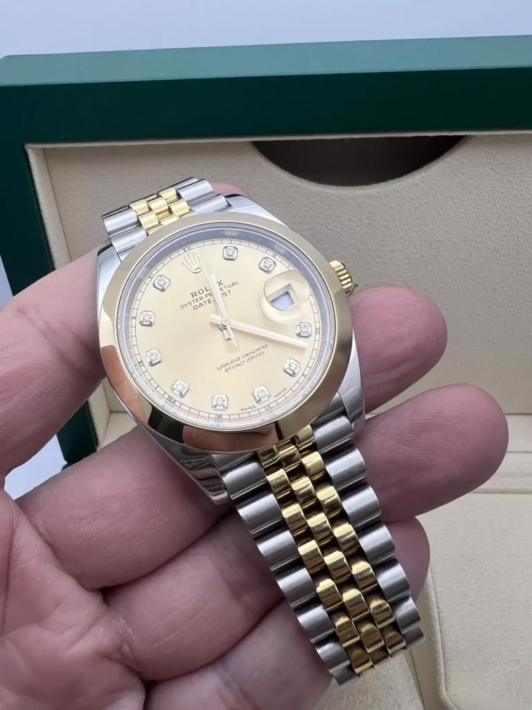 RLX Datejust 41mm 126303 Champagne Diamond Jubilee Steel and Yellow Gold Mens Watch