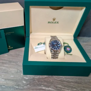 RLX Datejust 36mm 126234 Blue Fluted Motif Diamond Dial Jubilee Bracelet Watch
