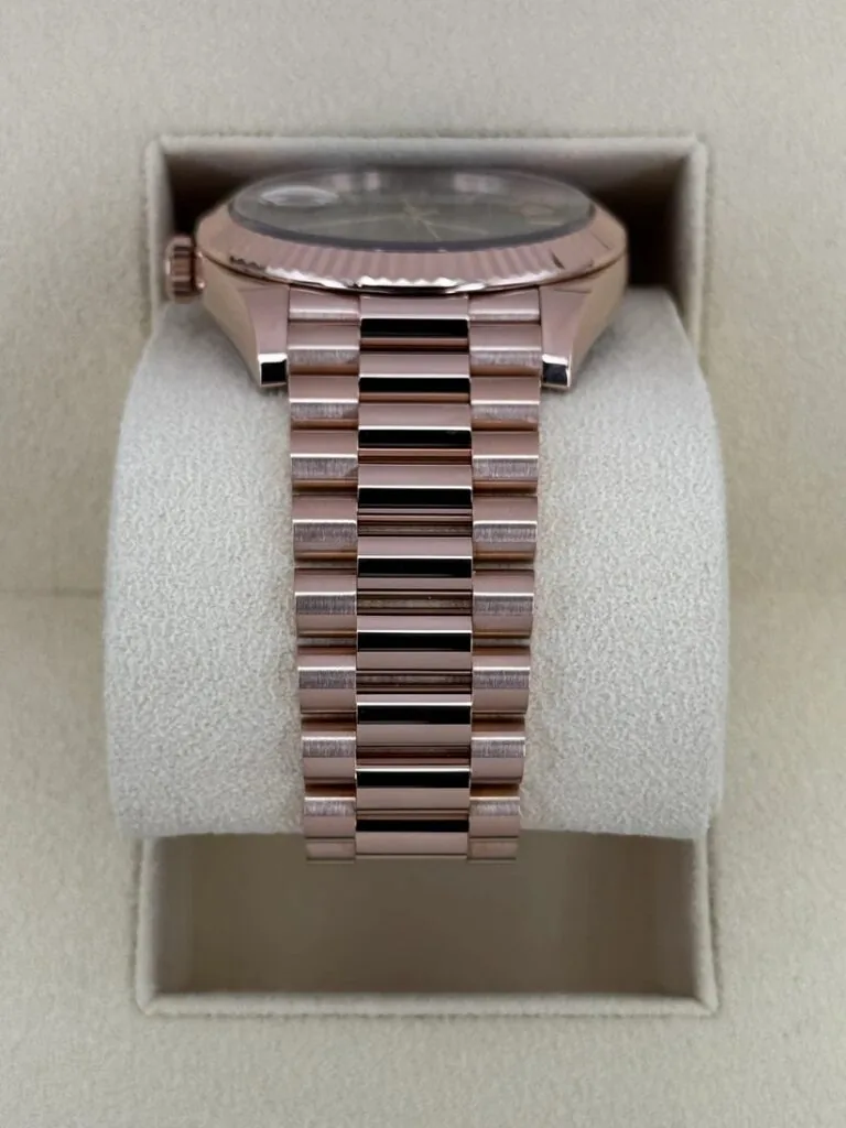 RLX Day-Date "President" 36mm Everose Gold Olive Green Roman Dial 128235