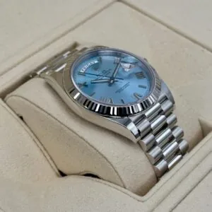 RLX Day-Date "President" 40mm Platinum Ice Blue Roman Dial - 228236