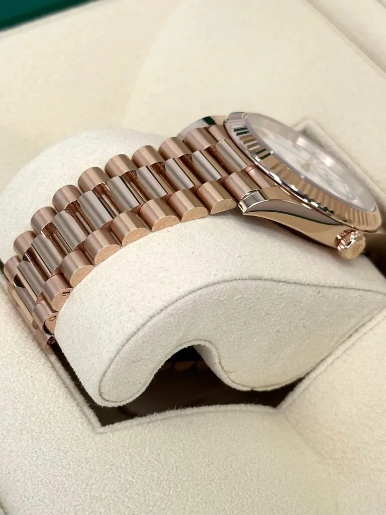RLX Day-Date "President" 40mm Everose Gold White Roman Dial - 228235