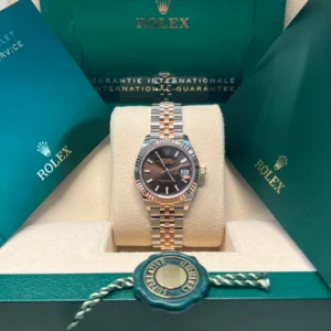 RLX Lady-Datejust 31mm 279171 Chocolate Index Oyster Stainless Steel and Rose Gold
