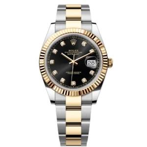RLX Datejust 41mm 126333 Black Diamond Jubilee Steel and Yellow Gold Men’s Watch