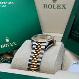 RLX Lady-Datejust 31mm 279383RBR Champagne Roman Dial Yellow Rolesor Oyster Bracelet