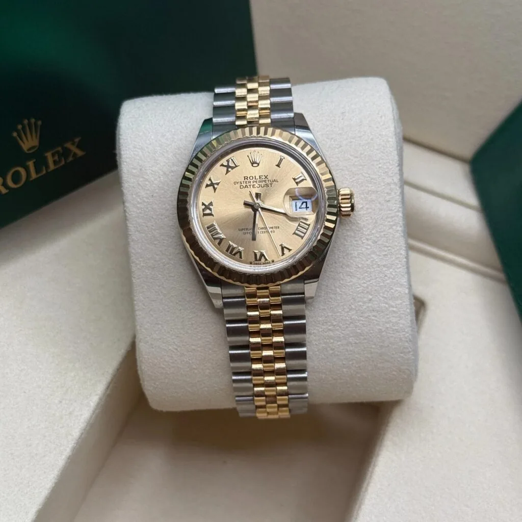 RLX Lady-Datejust 31mm 279173 Champagne Roman Dial Oyster Bracelet