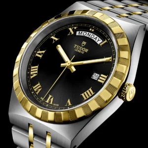 TUDOR Royal Date/Day 41mm S&G Black Roman Dial Automatic Watch M28603-0003