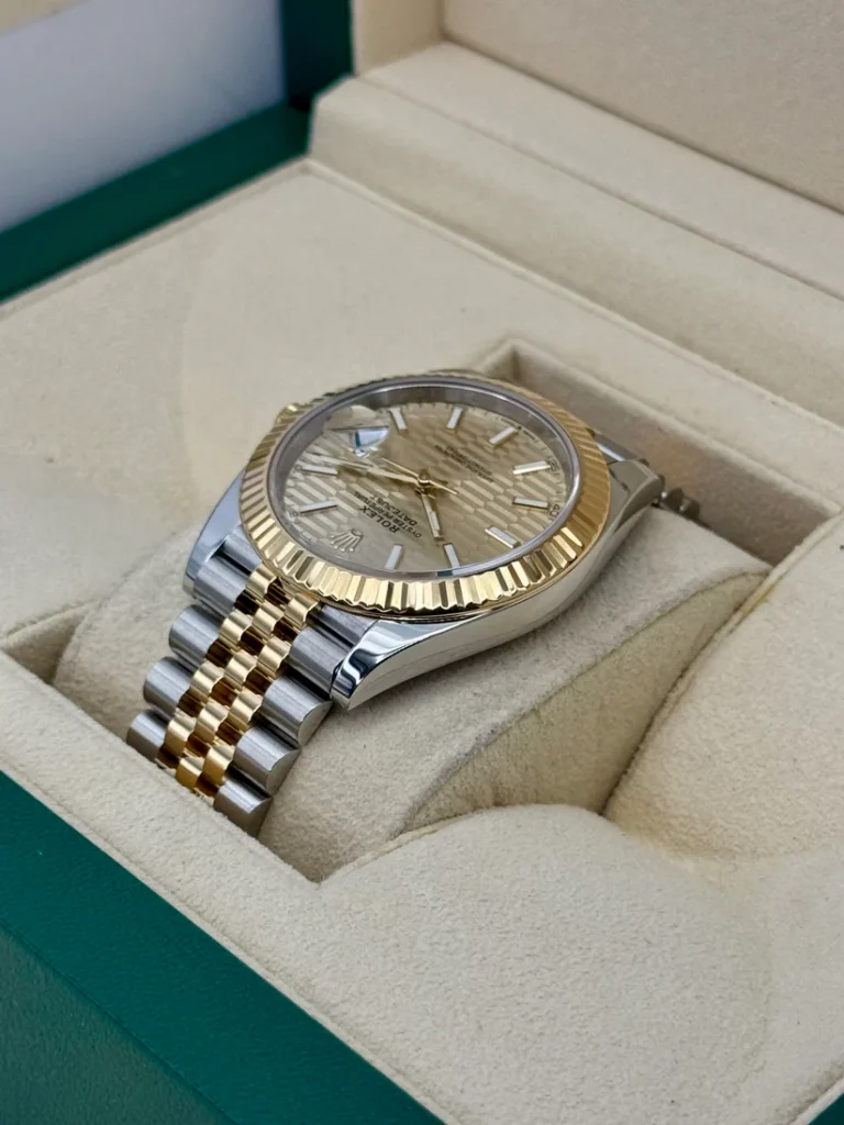 RLX Datejust 41mm Swiss Replica Watch | Two Tone Jubilee Bracele Champagne Fluted Dial Ref 126333