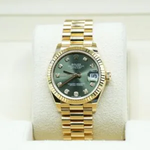 RLX Datejust m278278-0011 Olive Green 31mm Dial President Bracelet Watch