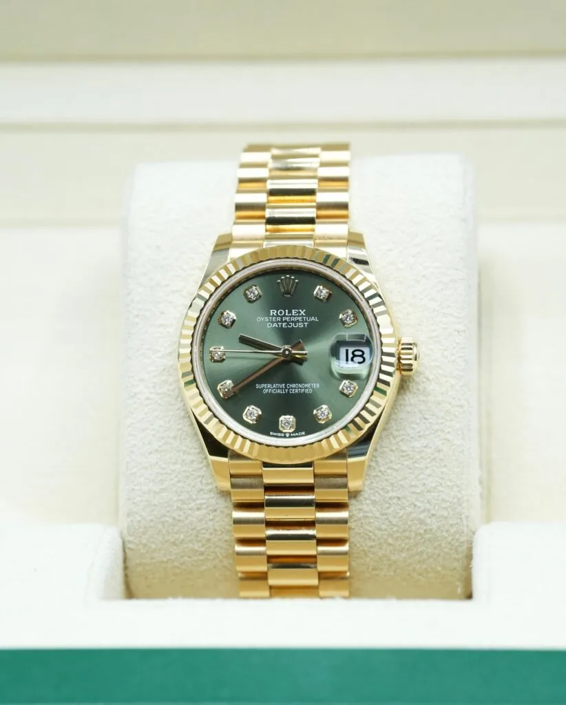 RLX Datejust m278278-0011 Olive Green 31mm Dial President Bracelet Watch