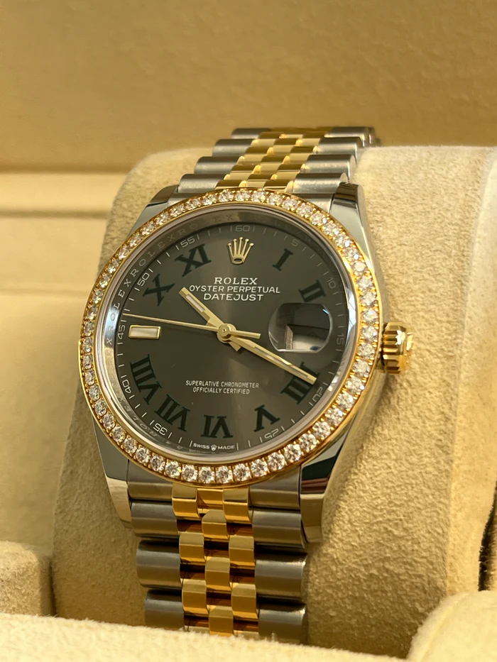 RLX Datejust 36mm 126283 Wimbledon Slate Dial Jubilee Bracelet Watch