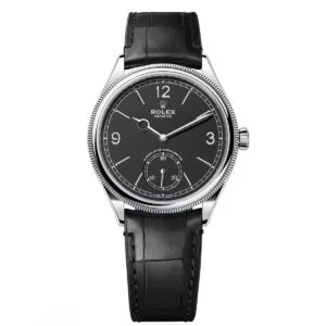 Rolex 1908 White Gold Black Dial Black Alligator Strap - 52509-0002