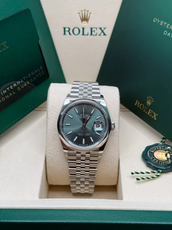 RLX Datejust 36mm 126200 Mint Green Dial Stainless Steel Oyster Bracelet Watch