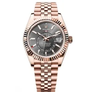 RLX Sky-Dweller 42mm 336935-0004/0008 Rose Gold Rhodium Dial Oyster