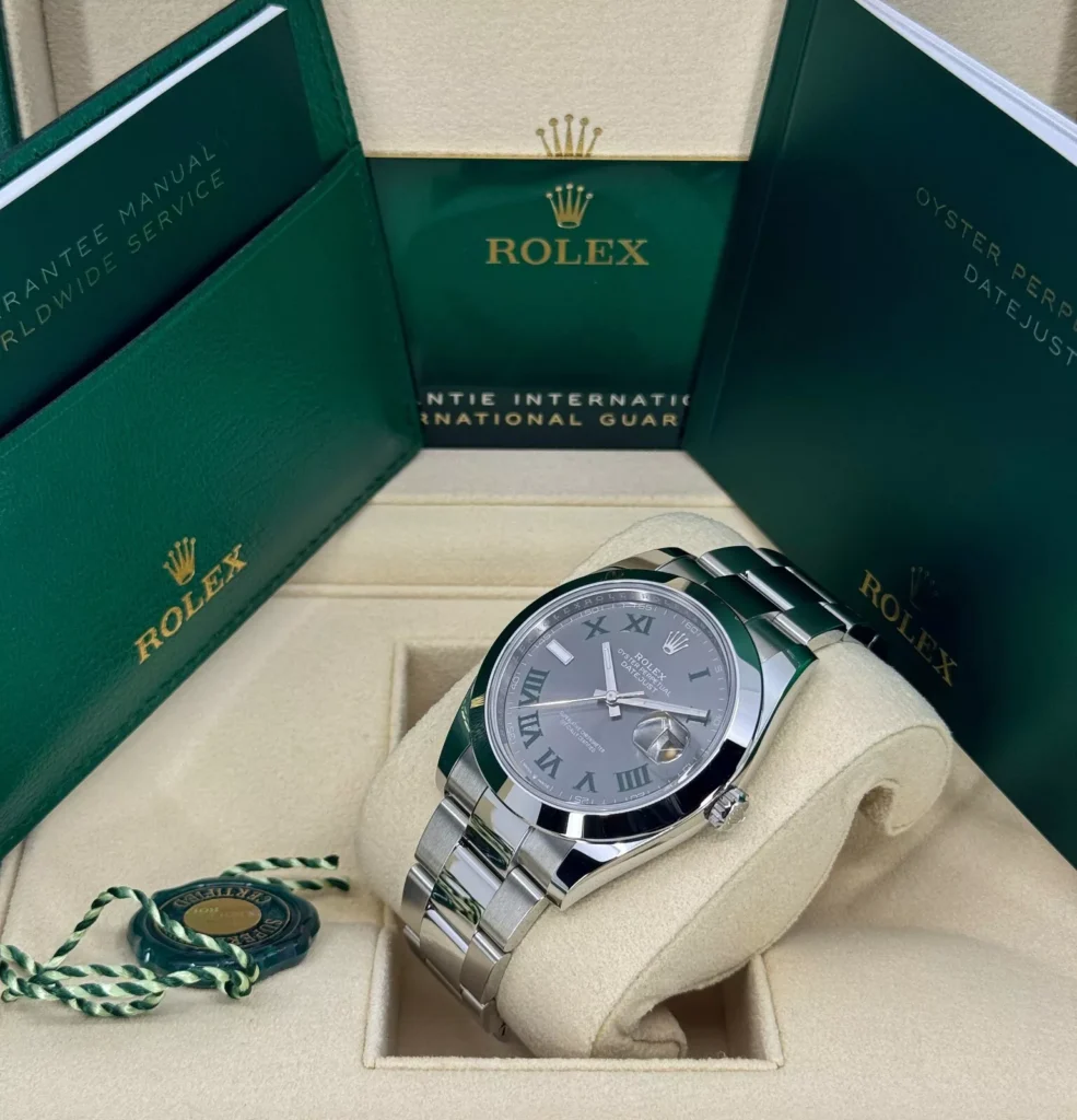 RLX Datejust 41mm 126300 Slate Roman Oyster Stainless Steel Watch