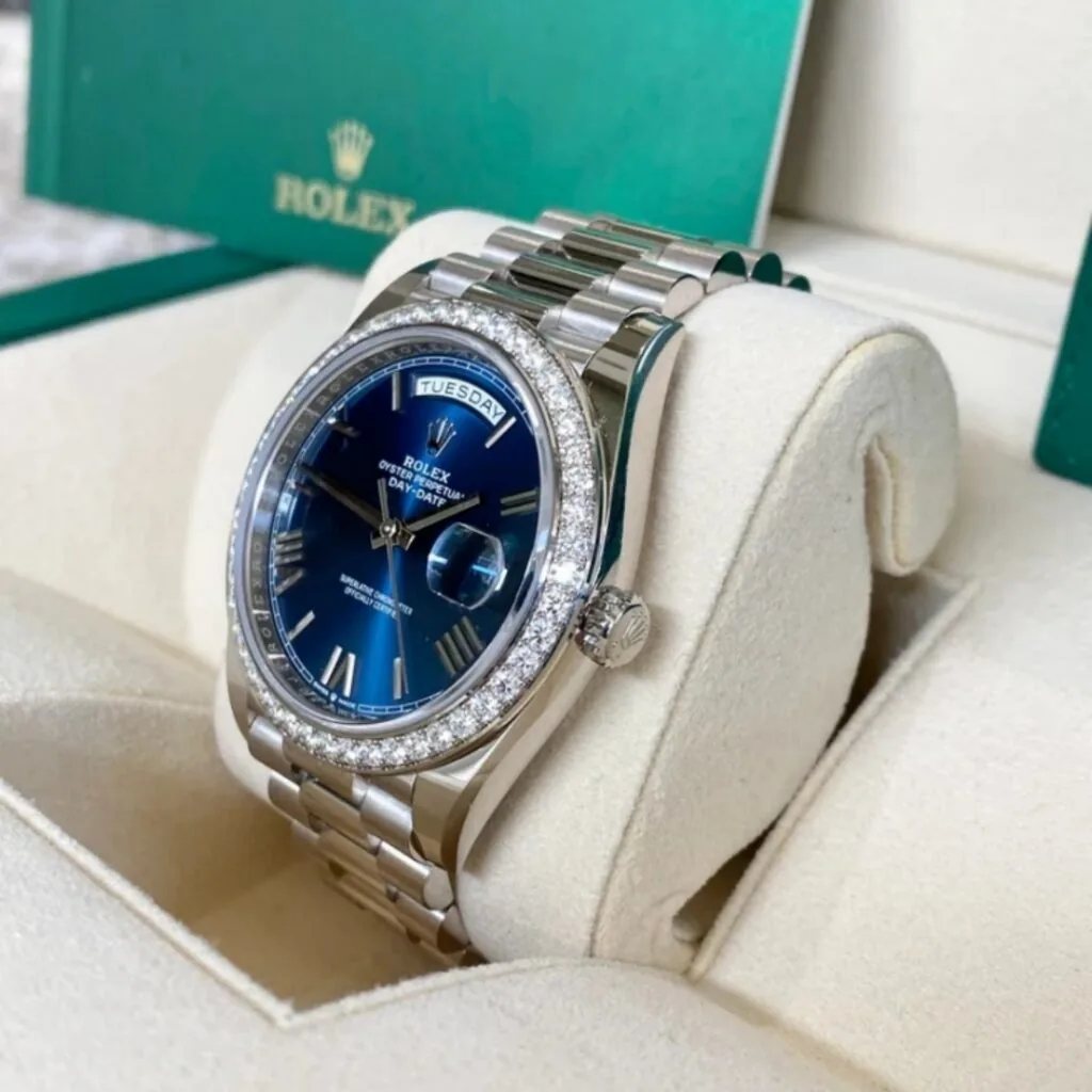 RLX Day-Date 40mm 228349RBR-0005 Bright Blue Dial President Bracelet