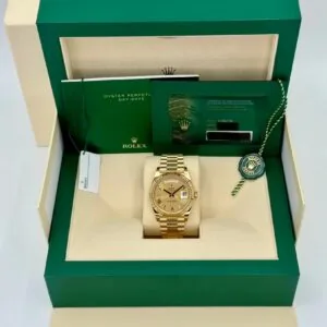 RLX Day-Date "President" 40mm Yellow Gold Champagne Roman Numeral Dial - 228238