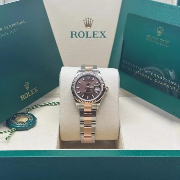 RLX Lady-Datejust 31mm 279171 Chocolate Index Oyster Stainless Steel and Rose Gold