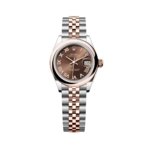 RLX Lady-Datejust 31mm 279161 Chocolate Roman Dial, Two Tone Stainless Steel & 18K Rose Gold Oyster Bracelet Women's Watch