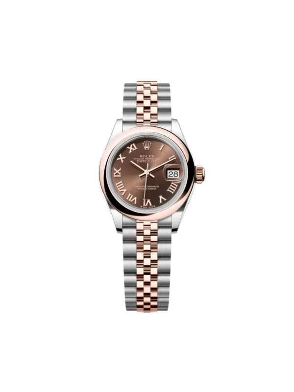RLX Lady-Datejust 31mm 279161 Chocolate Roman Dial, Two Tone Stainless Steel & 18K Rose Gold Oyster Bracelet Women's Watch