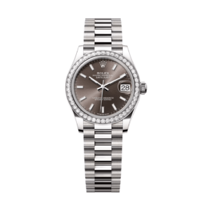 RLX Datejust m278289RBR-0014 Dark Grey Dial White Gold President Watch