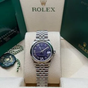 RLX Datejust m278274-0025/0026 Aubergine 31mm Dial Oyster Watch