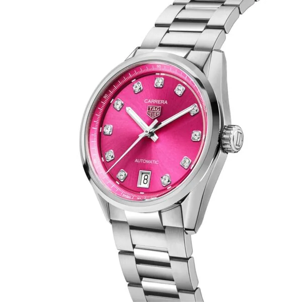 TAG Heuer Carrera Date 36mm Ladies Watch Pink Diamond Dot WBN2318.BA0001