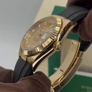 RLX Sky-Dweller 42mm Yellow Gold Champagne Dial Oysterflex - 336238