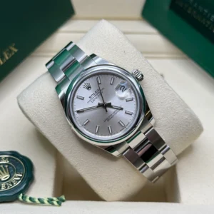 RLX Datejust m278240-0005/0006 31mm Silver Index Domed Bezel Oyster Oystersteel