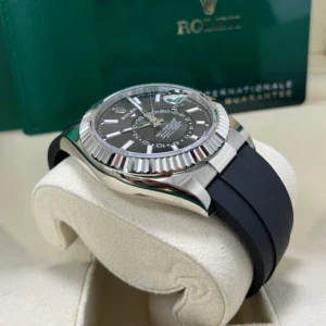 RLX Sky-Dweller 42mm White Gold Black Dial Oysterflex - 336239