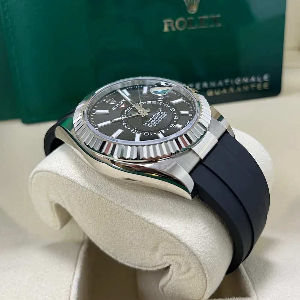 RLX Sky-Dweller 42mm White Gold Black Dial Oysterflex - 336239