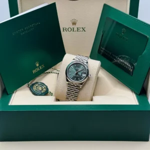 RLX Datejust m278240-0011/0012 31mm Green Stick Domed Bezel Oyster Oystersteel