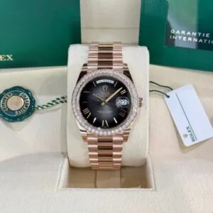 RLX Day-Date 40mm Slate Ombré Dial and Diamond Bezel 228345rbr-0025