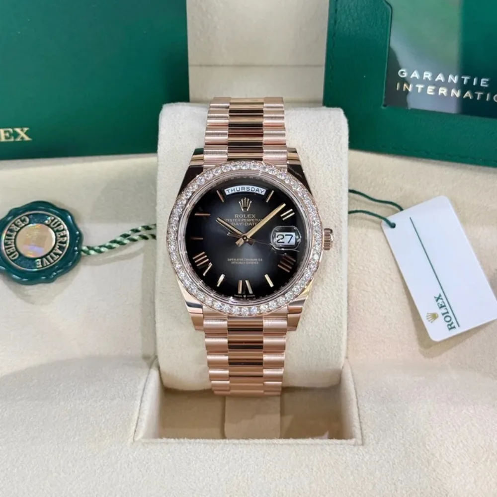 RLX Day-Date 40mm Slate Ombré Dial and Diamond Bezel 228345rbr-0025