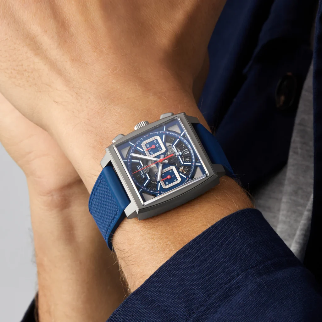 TAG Heuer Monaco Chronograph 39mm Mens Watch Titanium Blue CBL2182.FT6235