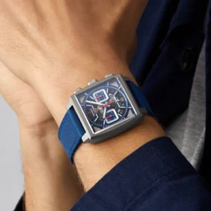 TAG Heuer Monaco Chronograph 39mm Mens Watch Titanium Blue CBL2182.FT6235
