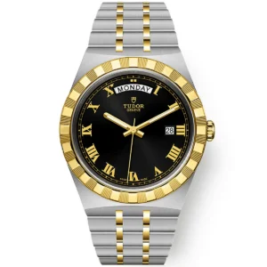 TUDOR Royal Date/Day 41mm S&G Black Roman Dial Automatic Watch M28603-0003