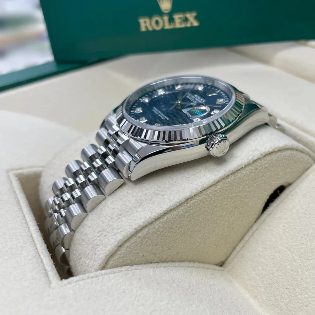 RLX Datejust 36mm 126234 Blue Fluted Motif Diamond Dial Jubilee Bracelet Watch