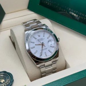 RLX Datejust 41mm 126300 White Index Oyster Stainless Steel Watch