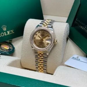 RLX Lady-Datejust 31mm 279383RBR Champagne Roman Dial Yellow Rolesor Oyster Bracelet