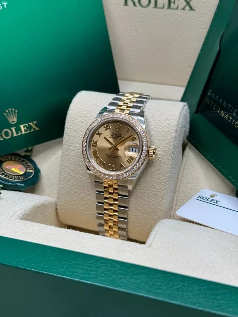 RLX Lady-Datejust 31mm 279383RBR Champagne Roman Dial Yellow Rolesor Oyster Bracelet