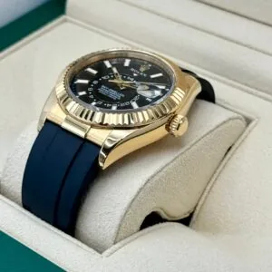 RLX Sky-Dweller 42mm Yellow Gold Black Dial Oysterflex - 336238